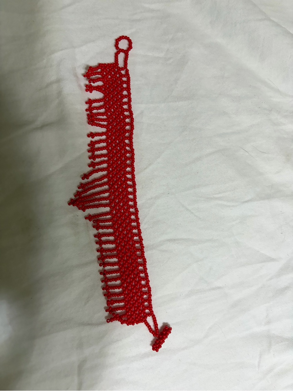 Red Beaded Fringe Hair Accessory
